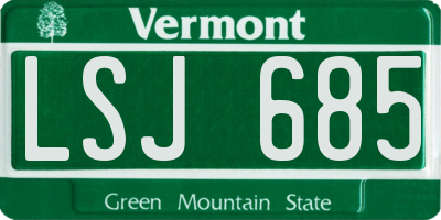 VT license plate LSJ685