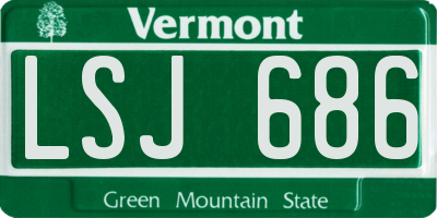 VT license plate LSJ686