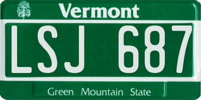 VT license plate LSJ687