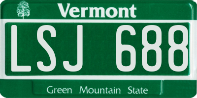 VT license plate LSJ688
