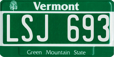 VT license plate LSJ693