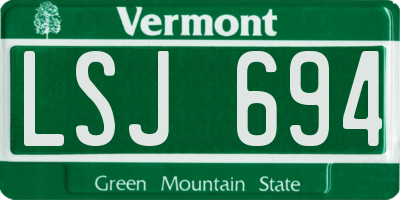 VT license plate LSJ694