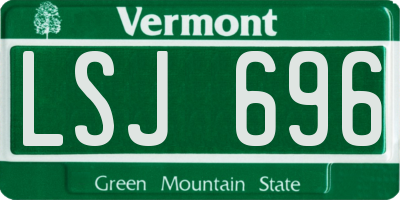 VT license plate LSJ696