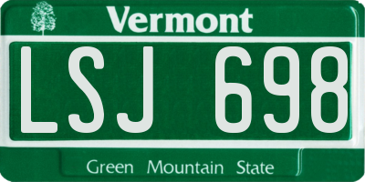 VT license plate LSJ698