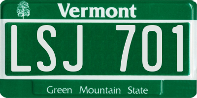 VT license plate LSJ701