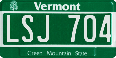 VT license plate LSJ704
