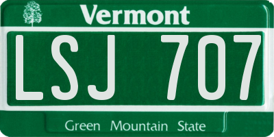 VT license plate LSJ707