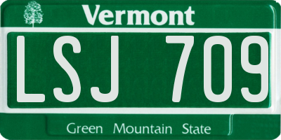 VT license plate LSJ709