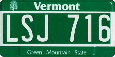 VT license plate LSJ716