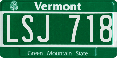 VT license plate LSJ718