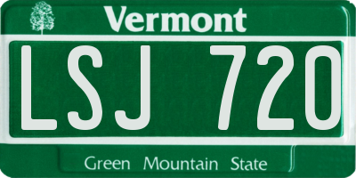 VT license plate LSJ720