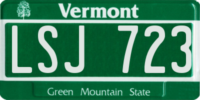 VT license plate LSJ723