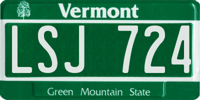 VT license plate LSJ724