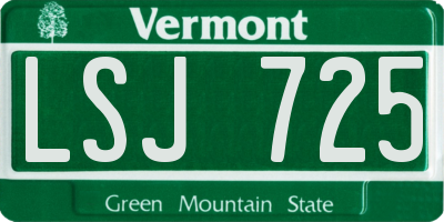 VT license plate LSJ725