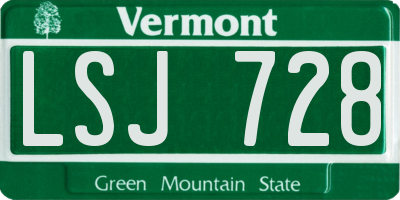 VT license plate LSJ728