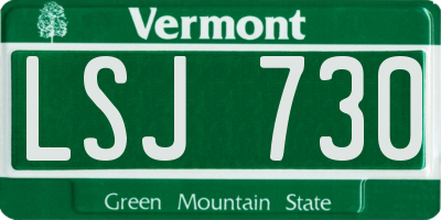 VT license plate LSJ730