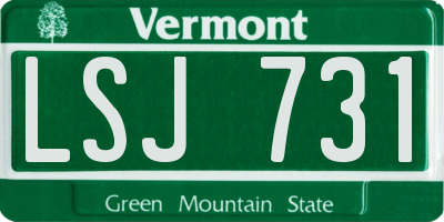 VT license plate LSJ731