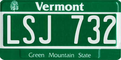 VT license plate LSJ732