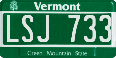 VT license plate LSJ733