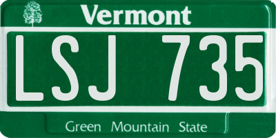 VT license plate LSJ735