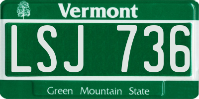 VT license plate LSJ736
