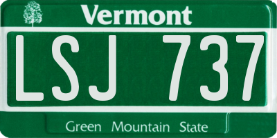 VT license plate LSJ737