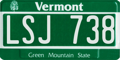 VT license plate LSJ738