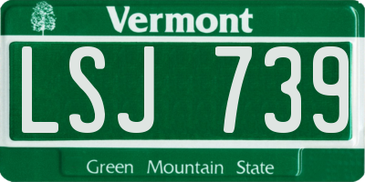 VT license plate LSJ739
