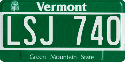 VT license plate LSJ740