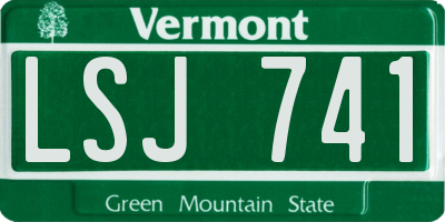 VT license plate LSJ741