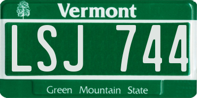 VT license plate LSJ744