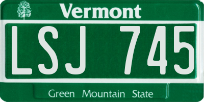 VT license plate LSJ745