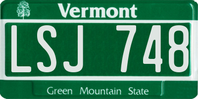 VT license plate LSJ748