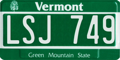 VT license plate LSJ749