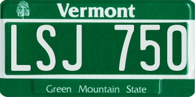 VT license plate LSJ750