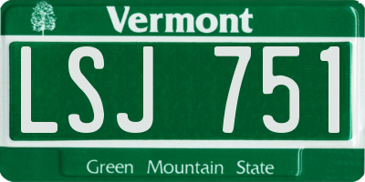 VT license plate LSJ751