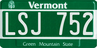 VT license plate LSJ752