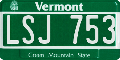 VT license plate LSJ753