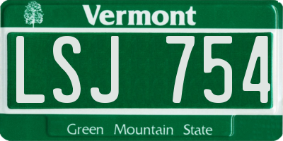 VT license plate LSJ754