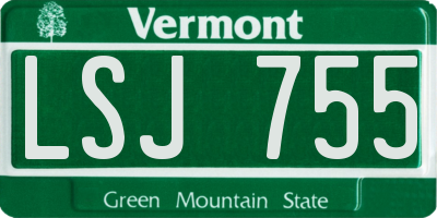 VT license plate LSJ755