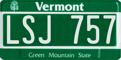 VT license plate LSJ757