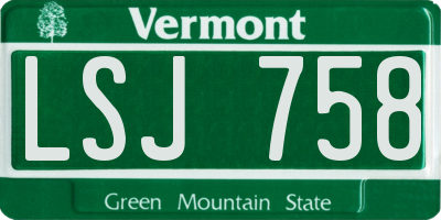 VT license plate LSJ758