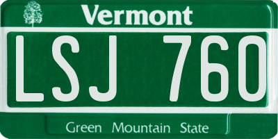 VT license plate LSJ760