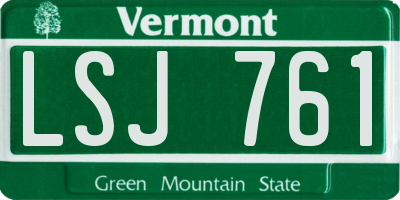 VT license plate LSJ761