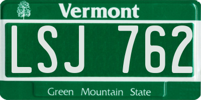 VT license plate LSJ762