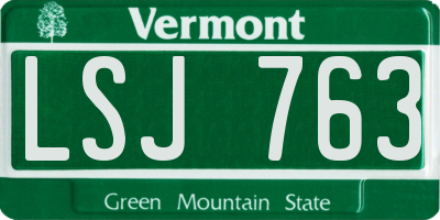 VT license plate LSJ763