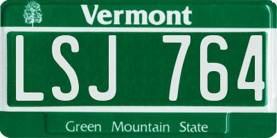 VT license plate LSJ764