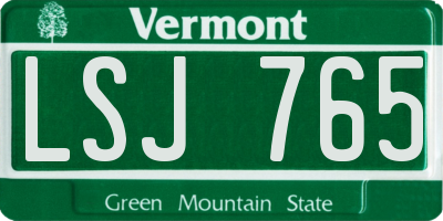VT license plate LSJ765