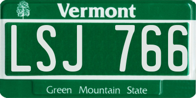 VT license plate LSJ766
