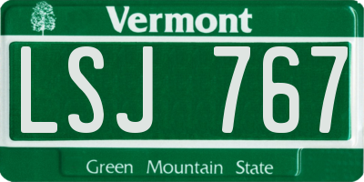 VT license plate LSJ767